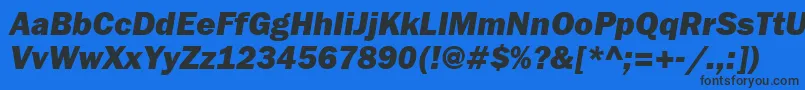 Police FranklingothheavygttItalic – polices noires sur fond bleu
