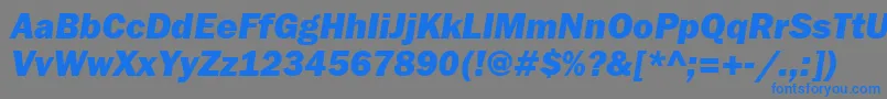 Fonte FranklingothheavygttItalic – fontes azuis em um fundo cinza