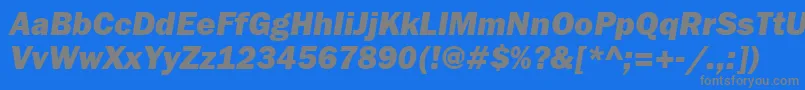 FranklingothheavygttItalic Font – Gray Fonts on Blue Background