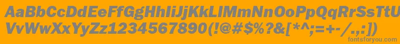 FranklingothheavygttItalic Font – Gray Fonts on Orange Background