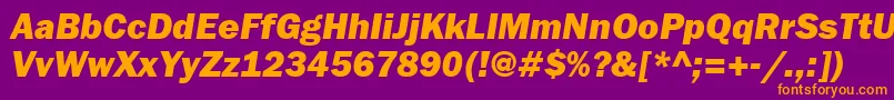 FranklingothheavygttItalic Font – Orange Fonts on Purple Background