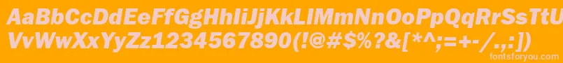 FranklingothheavygttItalic Font – Pink Fonts on Orange Background