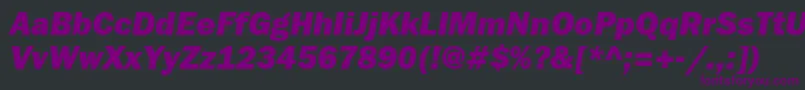 FranklingothheavygttItalic Font – Purple Fonts on Black Background