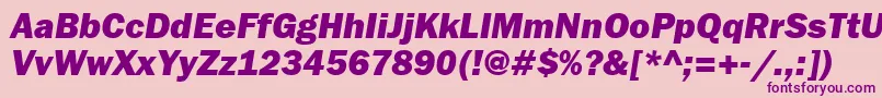 FranklingothheavygttItalic Font – Purple Fonts on Pink Background