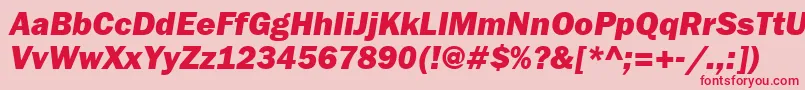 FranklingothheavygttItalic Font – Red Fonts on Pink Background