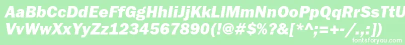 FranklingothheavygttItalic Font – White Fonts on Green Background