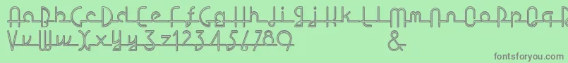 フォントLostwage – 緑の背景に灰色の文字