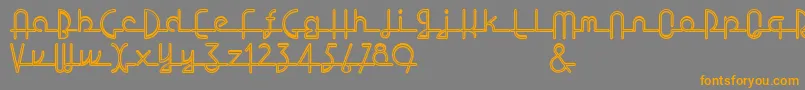 フォントLostwage – オレンジの文字は灰色の背景にあります。