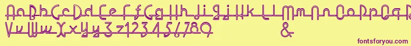 Lostwage Font – Purple Fonts on Yellow Background