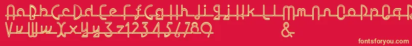 Lostwage Font – Yellow Fonts on Red Background