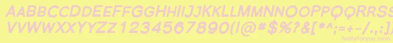 FlorencesansScBlackItalic Font – Pink Fonts on Yellow Background