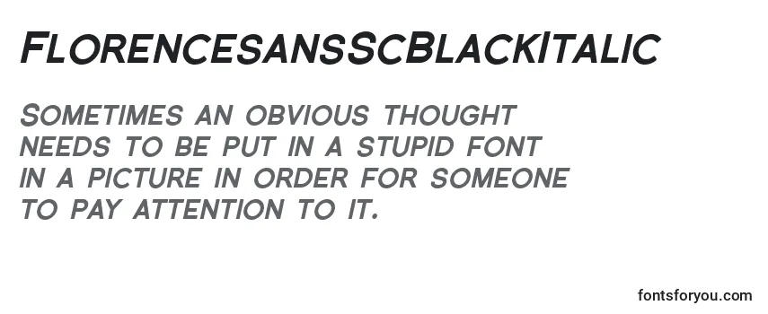 FlorencesansScBlackItalic Font