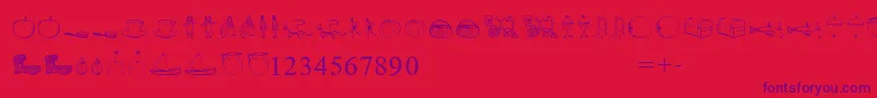 TextbookMath Font – Purple Fonts on Red Background