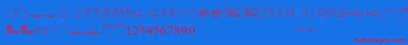 TextbookMath Font – Red Fonts on Blue Background