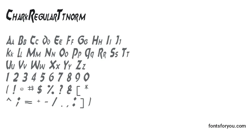 Fuente CharkRegularTtnorm - alfabeto, números, caracteres especiales