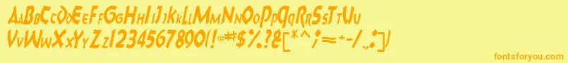 Police CharkRegularTtnorm – polices orange sur fond jaune