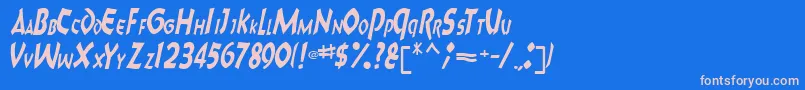 フォントCharkRegularTtnorm – ピンクの文字、青い背景