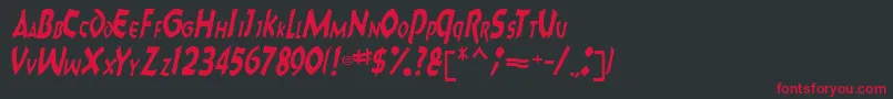 フォントCharkRegularTtnorm – 黒い背景に赤い文字