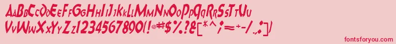 フォントCharkRegularTtnorm – ピンクの背景に赤い文字