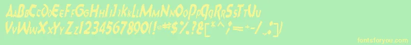 CharkRegularTtnorm Font – Yellow Fonts on Green Background