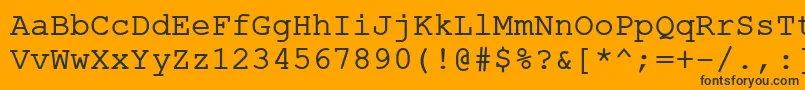 Шрифт ErKurierKoi8R – чёрные шрифты на оранжевом фоне