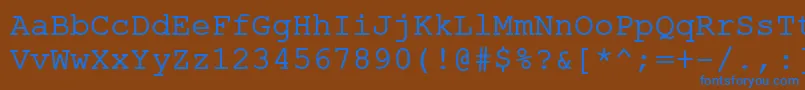Czcionka ErKurierKoi8R – niebieskie czcionki na brązowym tle