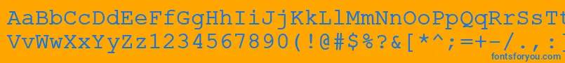 Czcionka ErKurierKoi8R – niebieskie czcionki na pomarańczowym tle