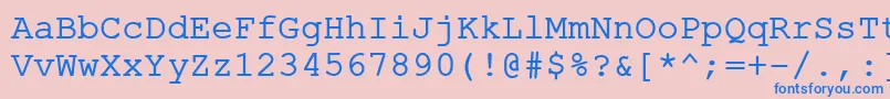 ErKurierKoi8R-fontti – siniset fontit vaaleanpunaisella taustalla