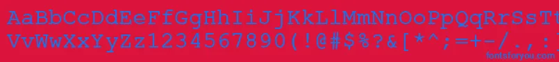 Fonte ErKurierKoi8R – fontes azuis em um fundo vermelho