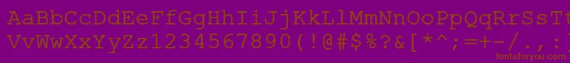 フォントErKurierKoi8R – 紫色の背景に茶色のフォント