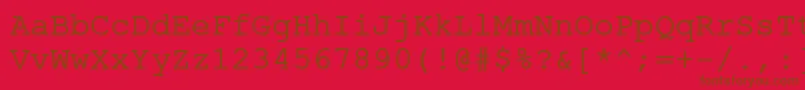 ErKurierKoi8R-Schriftart – Braune Schriften auf rotem Hintergrund