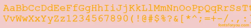 ErKurierKoi8R-Schriftart – Orangefarbene Schriften auf rosa Hintergrund