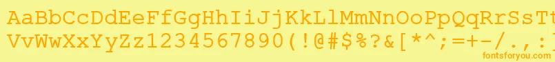 ErKurierKoi8R-fontti – oranssit fontit keltaisella taustalla