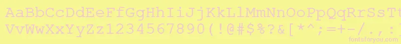 ErKurierKoi8R-fontti – vaaleanpunaiset fontit keltaisella taustalla