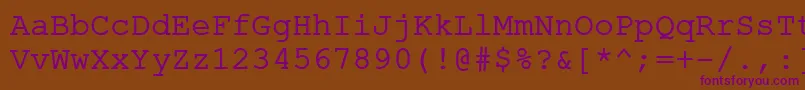 ErKurierKoi8R-fontti – violetit fontit ruskealla taustalla