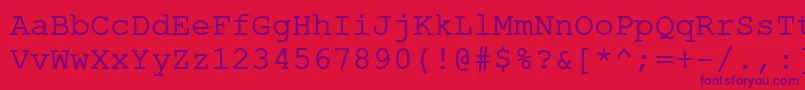 ErKurierKoi8R-Schriftart – Violette Schriften auf rotem Hintergrund