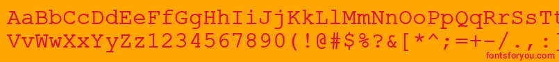 フォントErKurierKoi8R – オレンジの背景に赤い文字