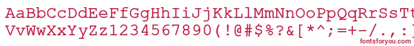 フォントErKurierKoi8R – 白い背景に赤い文字