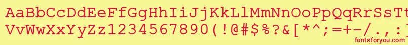 Шрифт ErKurierKoi8R – красные шрифты на жёлтом фоне