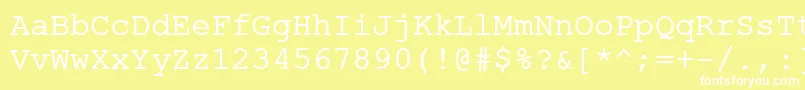 ErKurierKoi8R-fontti – valkoiset fontit keltaisella taustalla