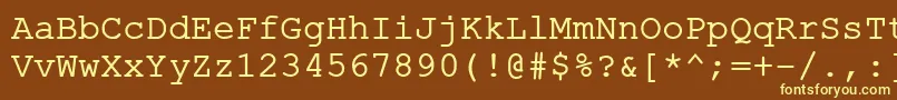 ErKurierKoi8R-fontti – keltaiset fontit ruskealla taustalla