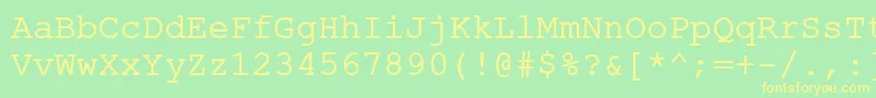 フォントErKurierKoi8R – 黄色の文字が緑の背景にあります