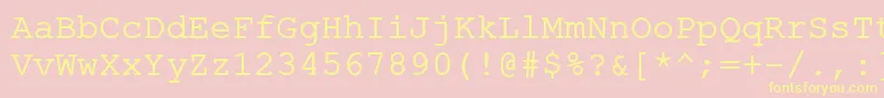 ErKurierKoi8R-fontti – keltaiset fontit vaaleanpunaisella taustalla