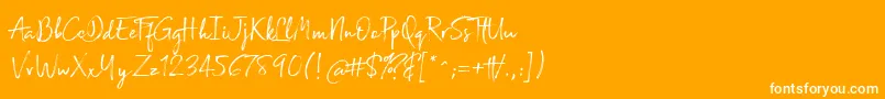 BroadcastMatter-Schriftart – Weiße Schriften auf orangefarbenem Hintergrund