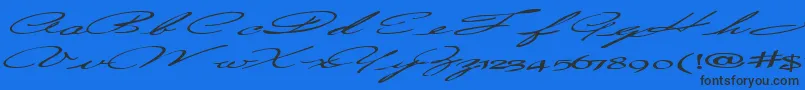 Countrylove3Bold-Schriftart – Schwarze Schriften auf blauem Hintergrund