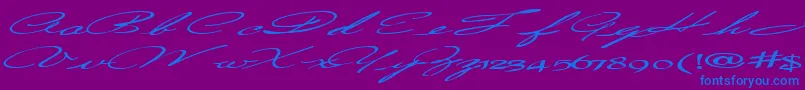 Countrylove3Bold-Schriftart – Blaue Schriften auf violettem Hintergrund