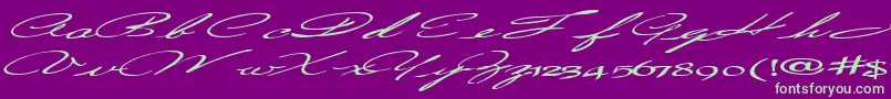 Countrylove3Bold-Schriftart – Grüne Schriften auf violettem Hintergrund