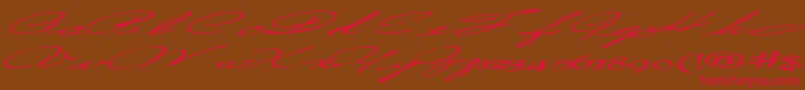 Countrylove3Bold Font – Red Fonts on Brown Background