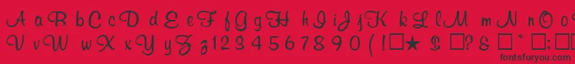フォントRosertasRegular – 赤い背景に黒い文字