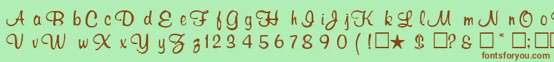 RosertasRegular Font – Brown Fonts on Green Background